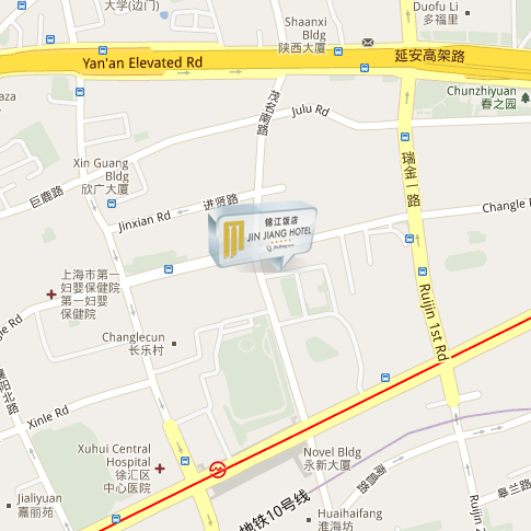 Landkarte des des Jin Jiang Hotel Shanghai s
